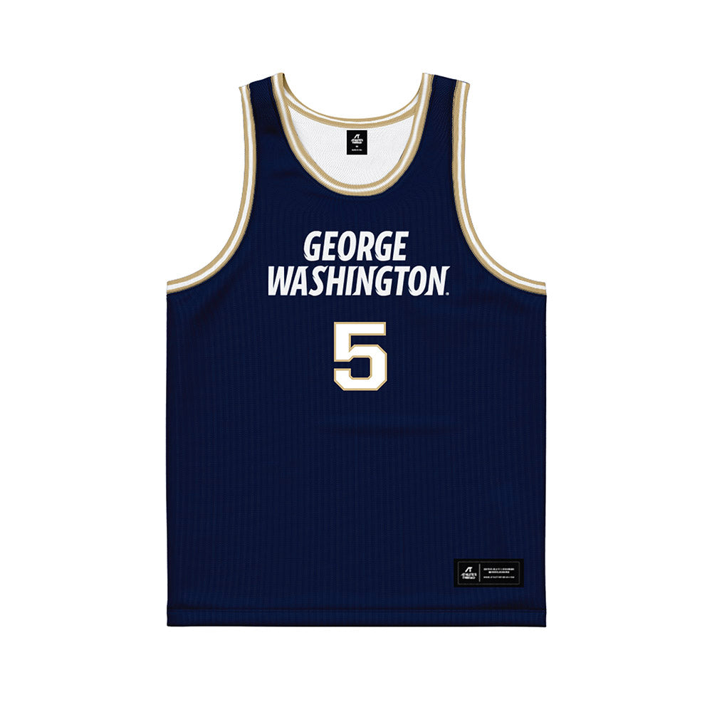 GWU - NCAA Women's Basketball : Nya Morris - Navy Basketball Jersey-0