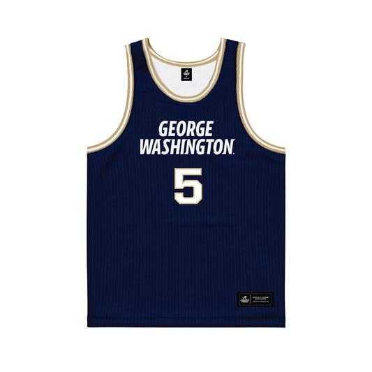 GWU - NCAA Women's Basketball : Nya Morris - Navy Basketball Jersey-0