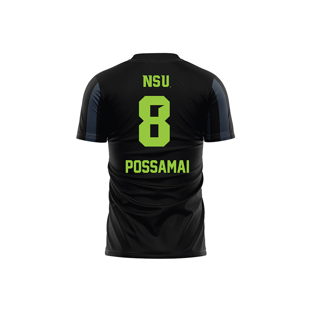 Northeastern State - NCAA Men's Soccer : Matheus Possamai - Black Volleyball Jersey-1