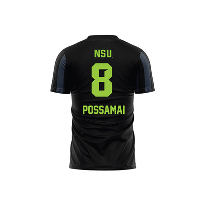 Northeastern State - NCAA Men's Soccer : Matheus Possamai - Black Volleyball Jersey-1