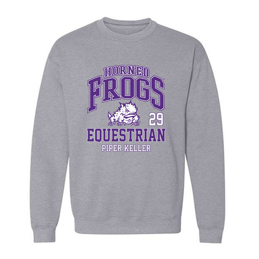 TCU - NCAA Equestrian : piper keller - Classic Fashion Shersey Crewneck Sweatshirt-0