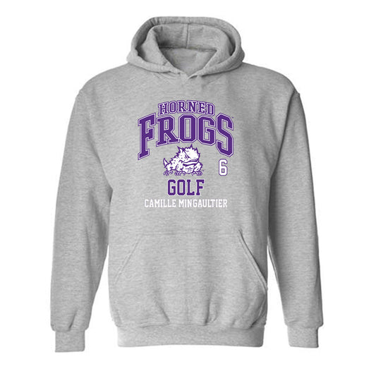 TCU - NCAA Women's Golf : Camille Min-Gaultier - Classic Fashion Shersey Hooded Sweatshirt-0