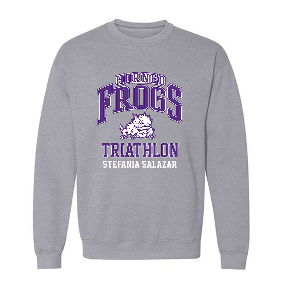 TCU - NCAA Triathlon : Stefania Salazar - Classic Fashion Shersey Crewneck Sweatshirt-0