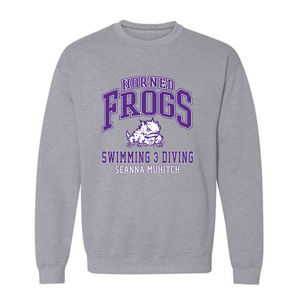 TCU - NCAA Women's Swimming & Diving : Seanna Muhitch - Classic Fashion Shersey Crewneck Sweatshirt-0