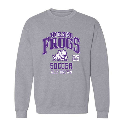 TCU - NCAA Women's Soccer : Ally Brown - Classic Fashion Shersey Crewneck Sweatshirt-0