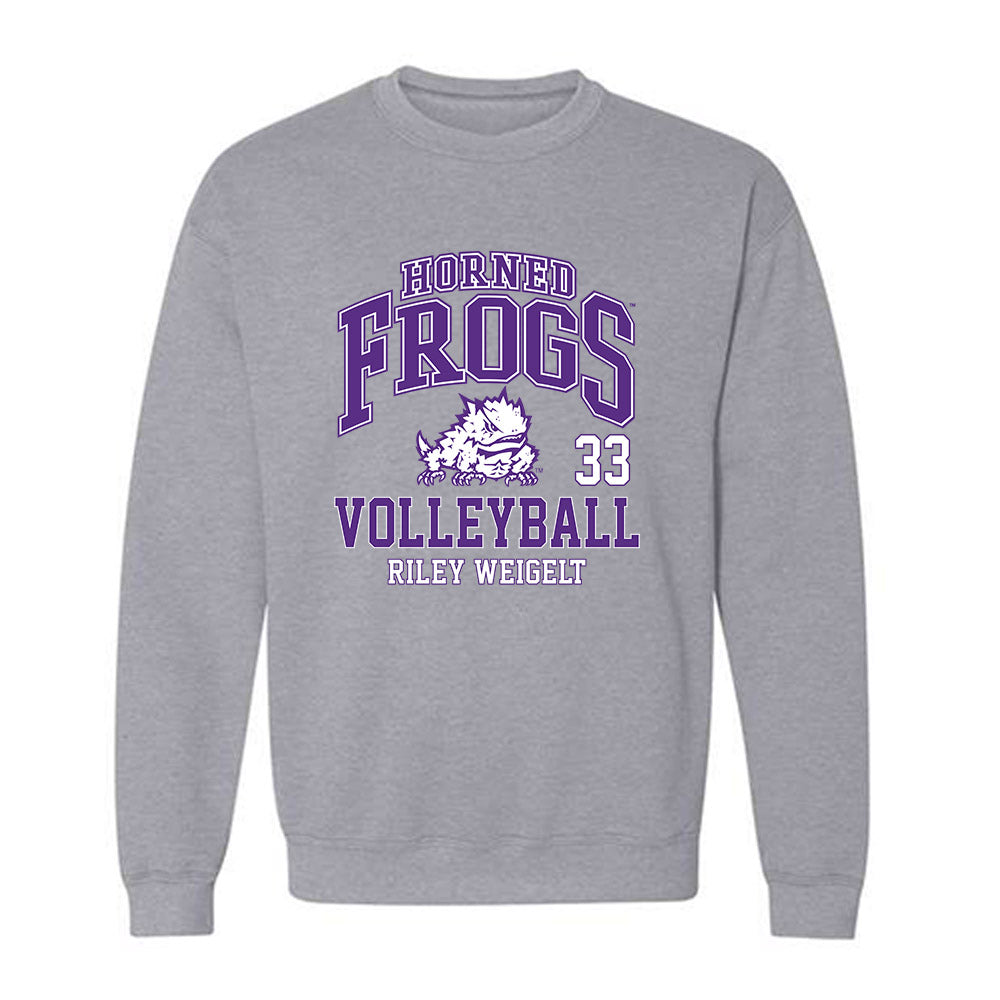 TCU - NCAA Women's Volleyball : Riley Weigelt - Classic Fashion Shersey Crewneck Sweatshirt