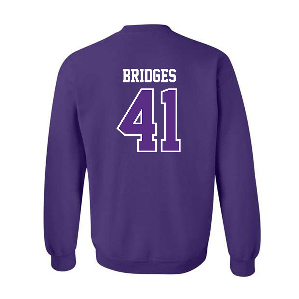 TCU - NCAA Baseball : Tommy Bridges - Classic Fashion Shersey Crewneck Sweatshirt