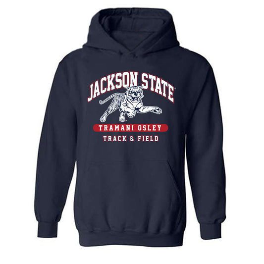 Jackson State - NCAA Women's Track & Field : Tramani Osley - Classic Fashion Shersey Hooded Sweatshirt