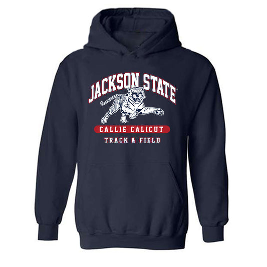 Jackson State - NCAA Women's Track & Field : Callie Calicut - Classic Fashion Shersey Hooded Sweatshirt-0