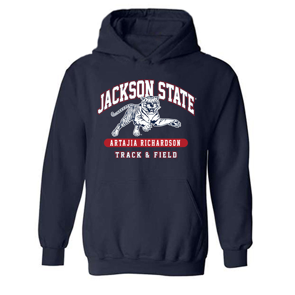 Jackson State - NCAA Women's Track & Field : Artajia Richardson - Classic Fashion Shersey Hooded Sweatshirt