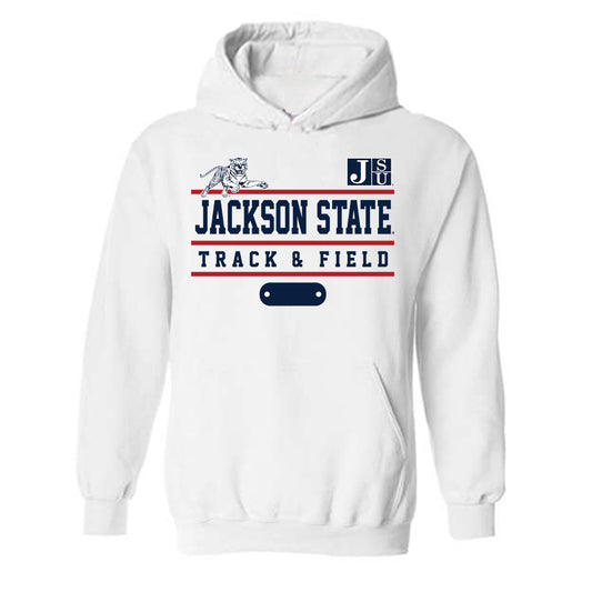 Jackson State - NCAA Women's Track & Field : Jakia Joiner - Classic Fashion Shersey Hooded Sweatshirt-0