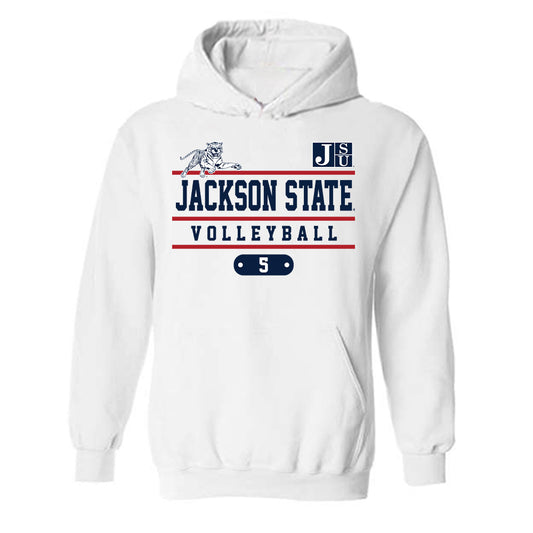 Jackson State - NCAA Women's Volleyball : Nyjha Marcelin - Classic Fashion Shersey Hooded Sweatshirt-0