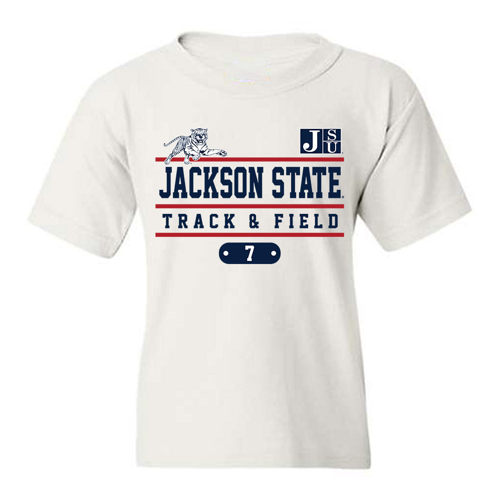 Jackson State - NCAA Men's Track & Field : Dominic Turner - Classic Fashion Shersey Youth T-Shirt-0