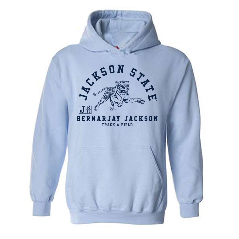 Jackson State - NCAA Men's Track & Field : BerNarjay Jackson - Classic Fashion Shersey Hooded Sweatshirt-0