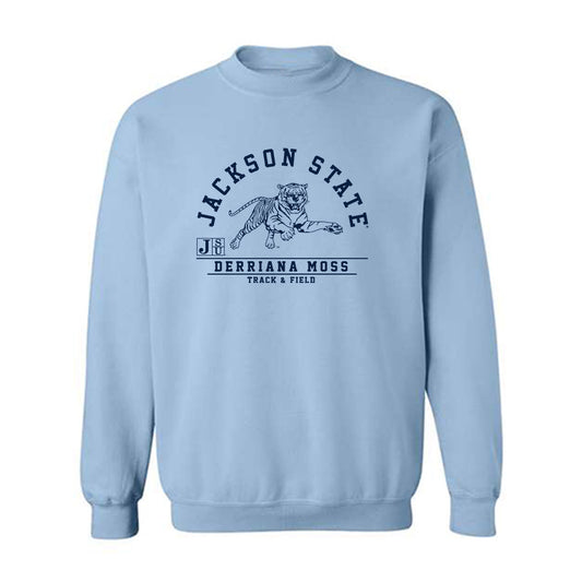 Jackson State - NCAA Women's Track & Field : Derriana Moss - Classic Fashion Shersey Crewneck Sweatshirt-0