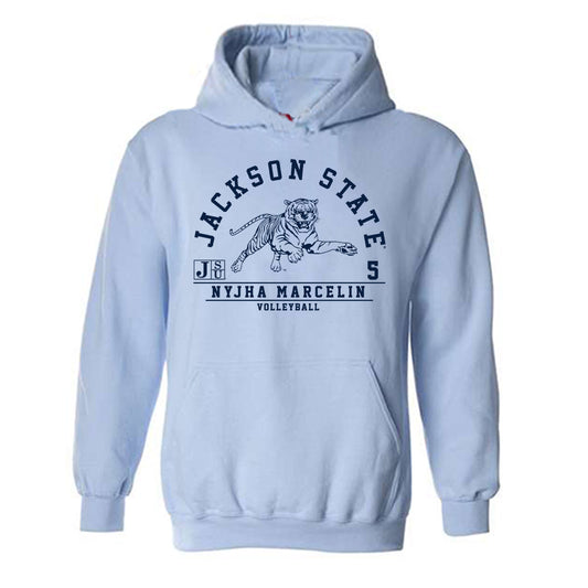 Jackson State - NCAA Women's Volleyball : Nyjha Marcelin - Classic Fashion Shersey Hooded Sweatshirt-0