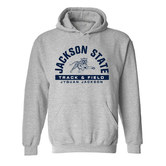 Jackson State - NCAA Men's Track & Field : Jyquan Jackson - Classic Fashion Shersey Hooded Sweatshirt-0