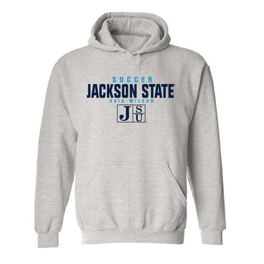 Jackson State - NCAA Women's Soccer : Asia Wilson - Classic Fashion Shersey Hooded Sweatshirt-0