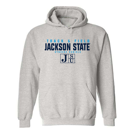 Jackson State - NCAA Women's Track & Field : Syncere Daniels - Classic Fashion Shersey Hooded Sweatshirt-0