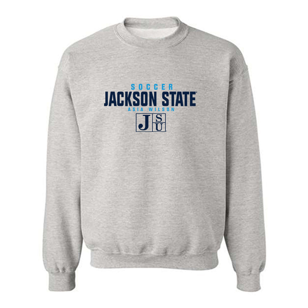 Jackson State - NCAA Women's Soccer : Asia Wilson - Classic Fashion Shersey Crewneck Sweatshirt-0
