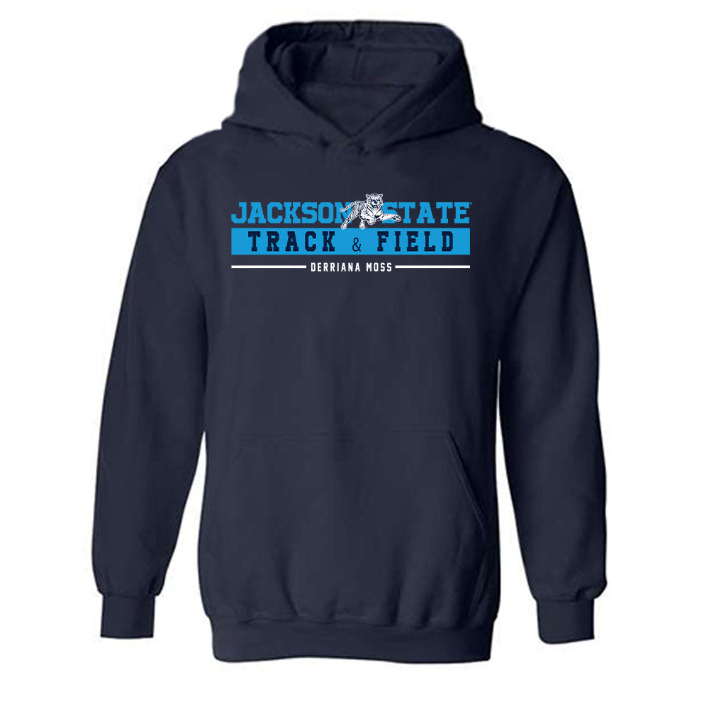 Jackson State - NCAA Women's Track & Field : Derriana Moss - Classic Fashion Shersey Hooded Sweatshirt