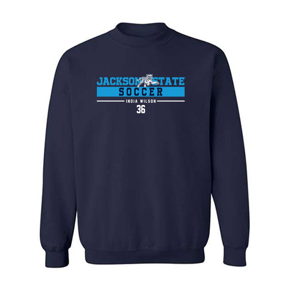 Jackson State - NCAA Women's Soccer : India Wilson - Classic Fashion Shersey Crewneck Sweatshirt-0