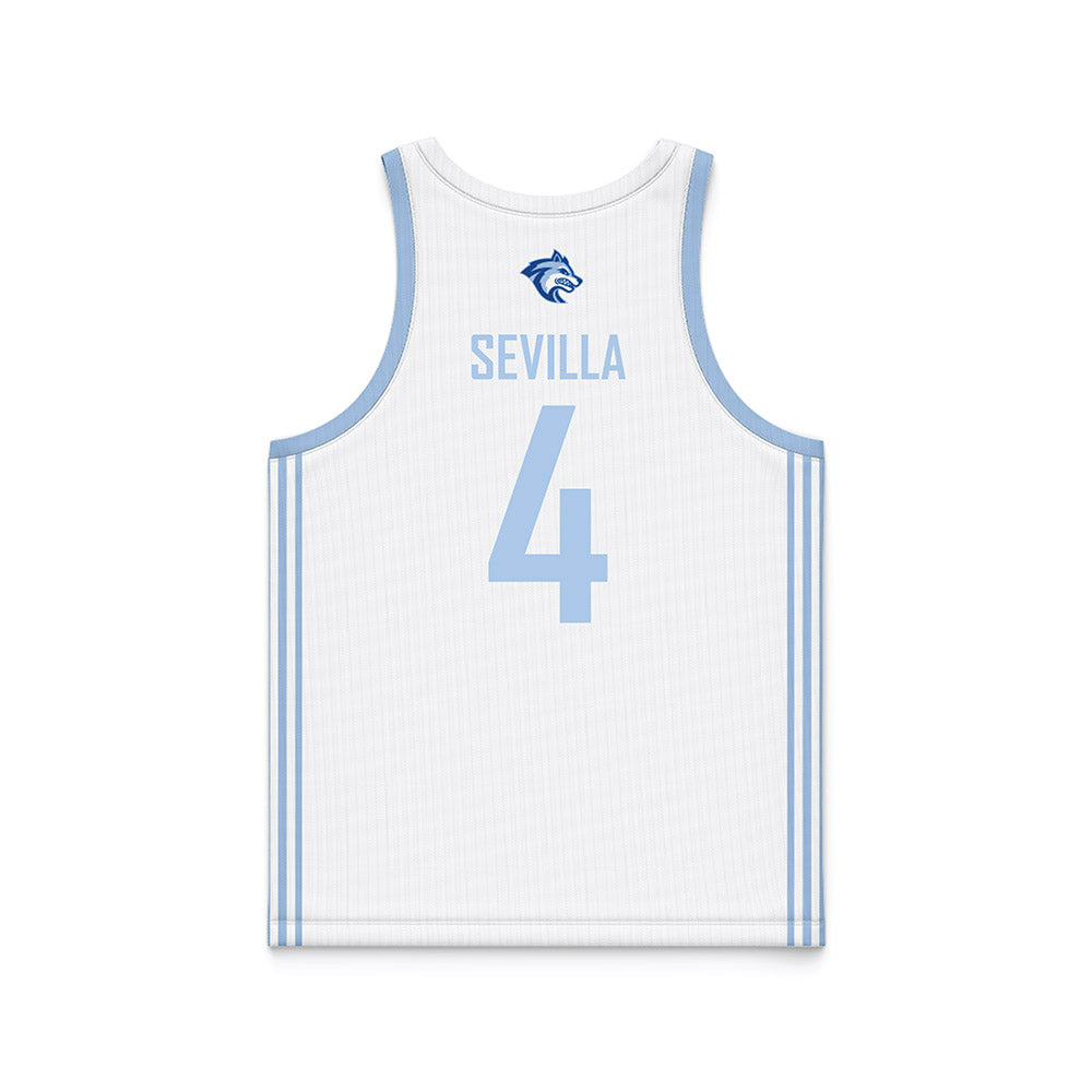 SSU - NCAA Men's Basketball : Donovan Sevilla - White Basketball Jersey