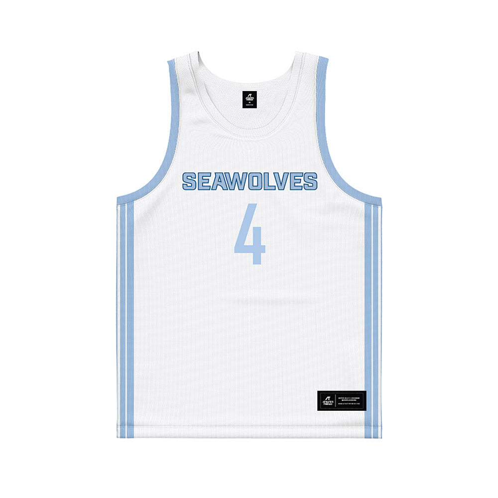 SSU - NCAA Men's Basketball : Donovan Sevilla - White Basketball Jersey