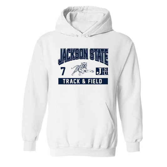 Jackson State - NCAA Men's Track & Field : Dominic Turner - Classic Fashion Shersey Hooded Sweatshirt-0