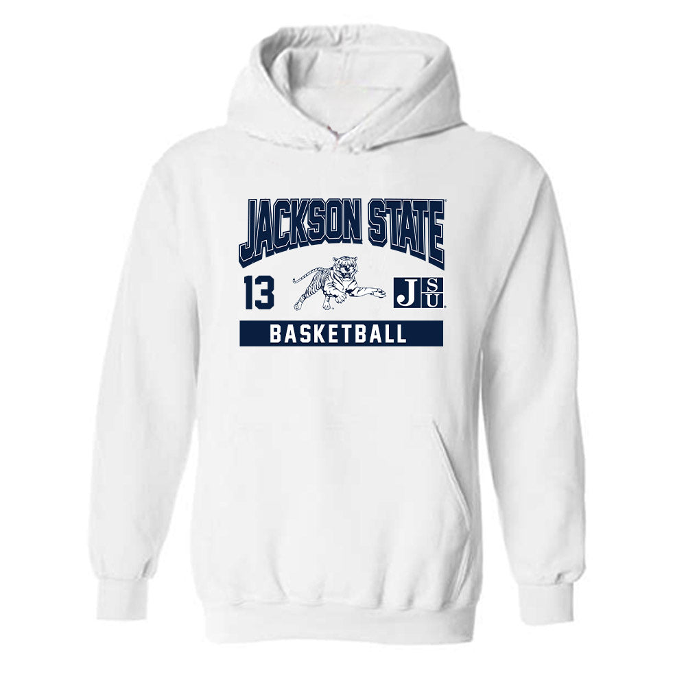 Jackson State - NCAA Men's Basketball : Cael Jones - Classic Fashion Shersey Hooded Sweatshirt-0