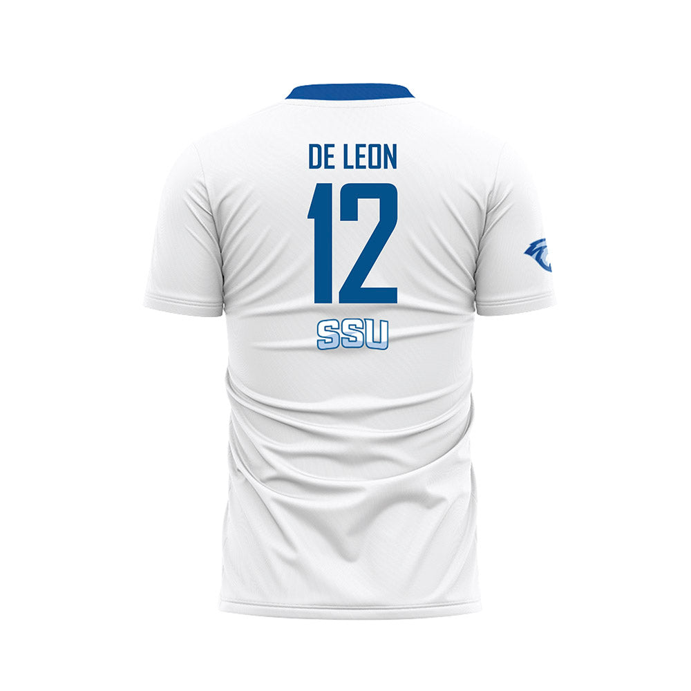 SSU - NCAA Men's Soccer : Christopher De Leon - White Soccer Jersey-1