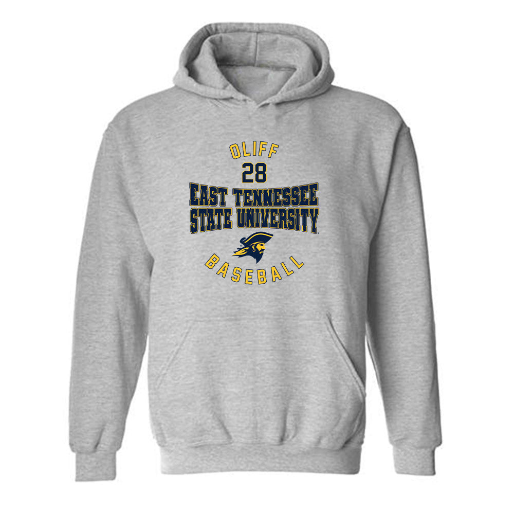 East Tennessee State - NCAA Baseball : Carter Oliff - Classic Fashion Shersey Hooded Sweatshirt-0