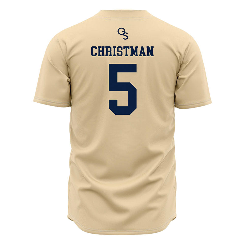 Georgia Southern - NCAA Baseball : Brady Christman - Cream Jersey-1