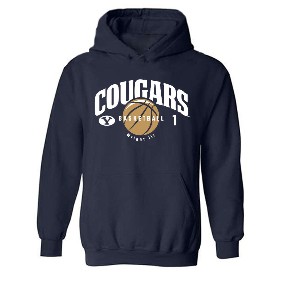 BYU - NCAA Men's Basketball : Robert Wright III - Hooded Sweatshirt-0