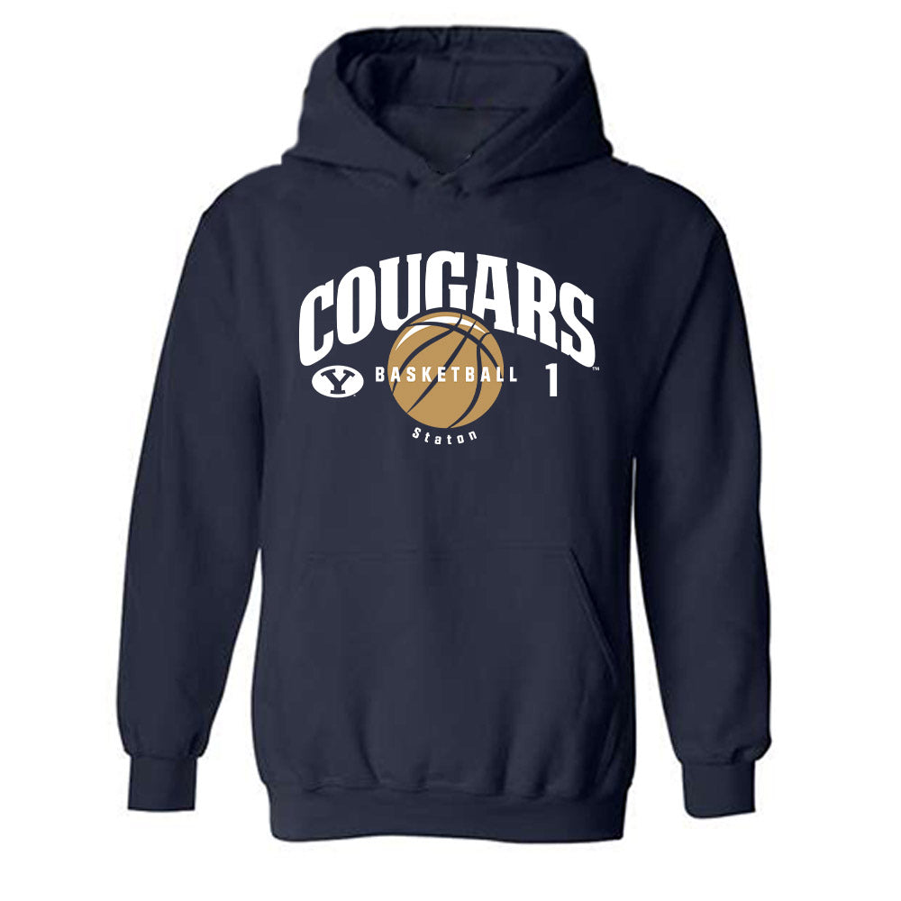 BYU - NCAA Men's Basketball : Xavion Staton - Hooded Sweatshirt-0