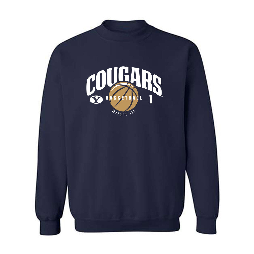 BYU - NCAA Men's Basketball : Robert Wright III - Crewneck Sweatshirt-0