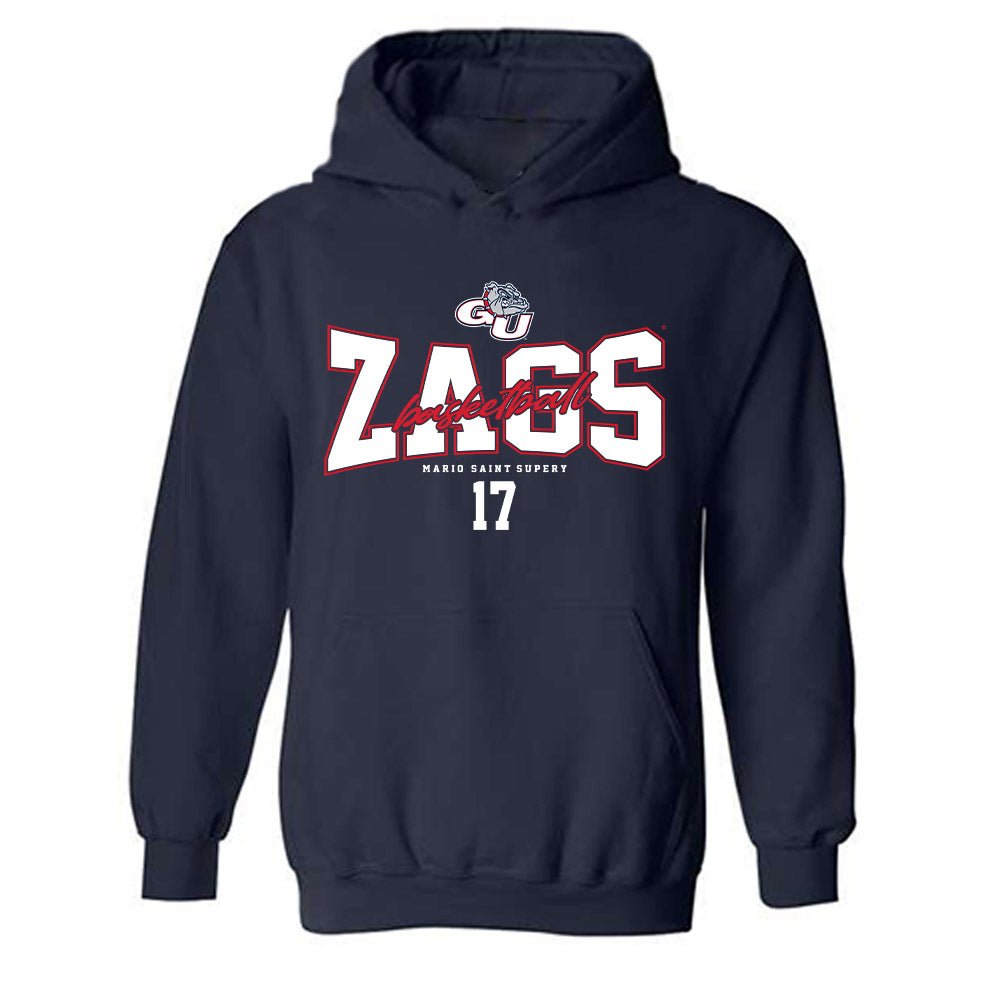 Gonzaga - NCAA Men's Basketball : Mario Saint-Supery - Classic Fashion Shersey Hooded Sweatshirt-0