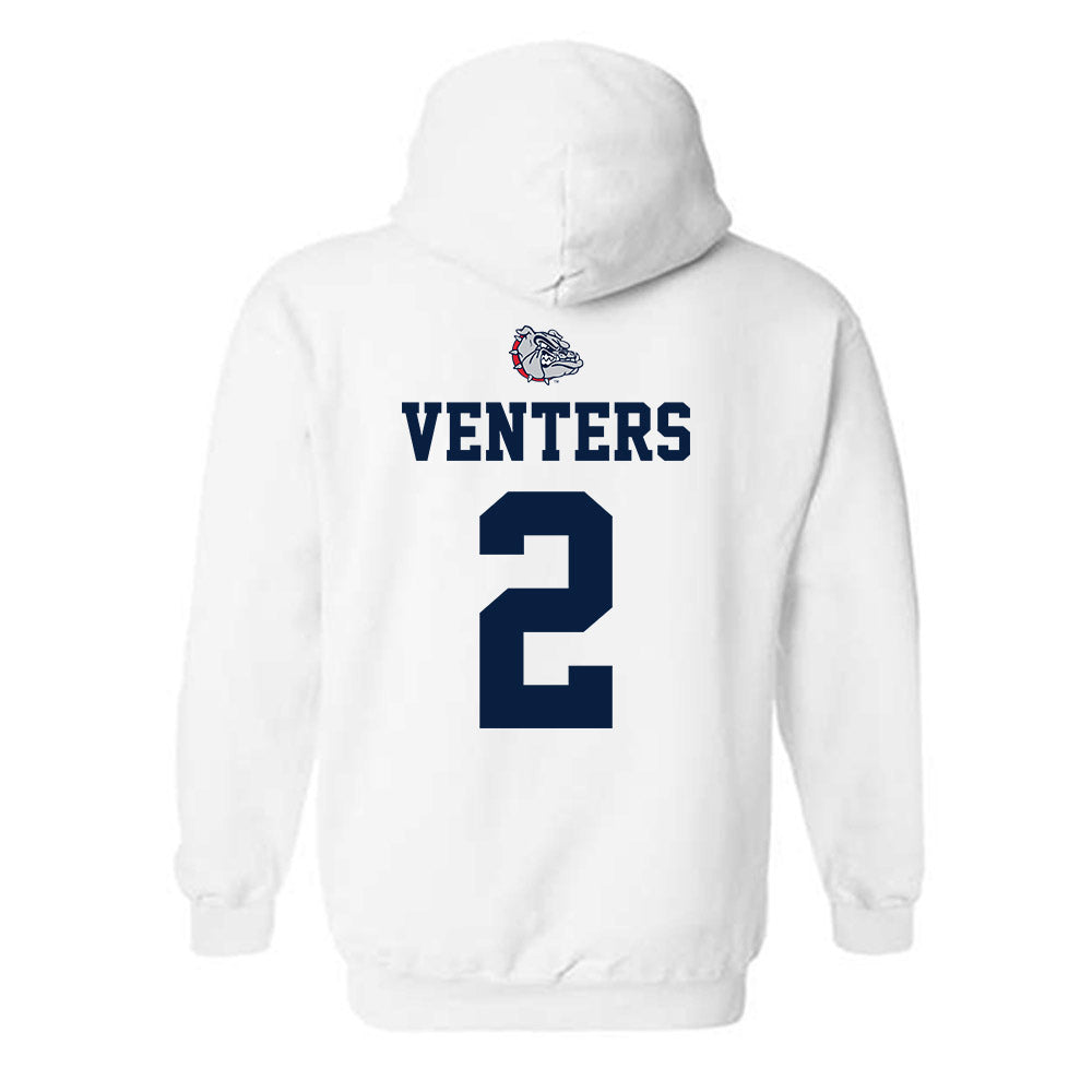 Gonzaga - NCAA Men's Basketball : Steele Venters - Sports Shersey Hooded Sweatshirt-1
