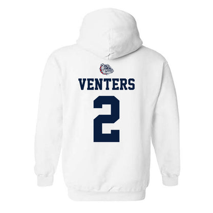 Gonzaga - NCAA Men's Basketball : Steele Venters - Sports Shersey Hooded Sweatshirt-1
