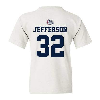 Gonzaga - NCAA Men's Basketball : Parker Jefferson - Sports Shersey Youth T-Shirt-1