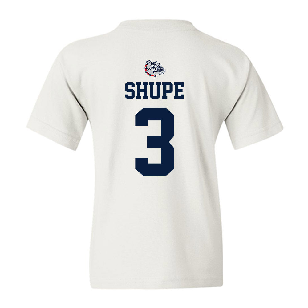 Gonzaga - NCAA Baseball : Hudson Shupe - Sports Shersey Youth T-Shirt-1