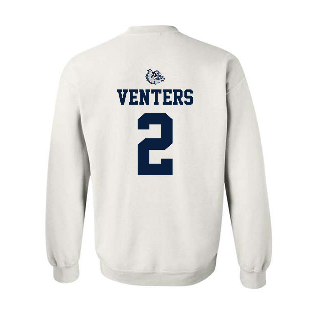 Gonzaga - NCAA Men's Basketball : Steele Venters - Sports Shersey Crewneck Sweatshirt-1