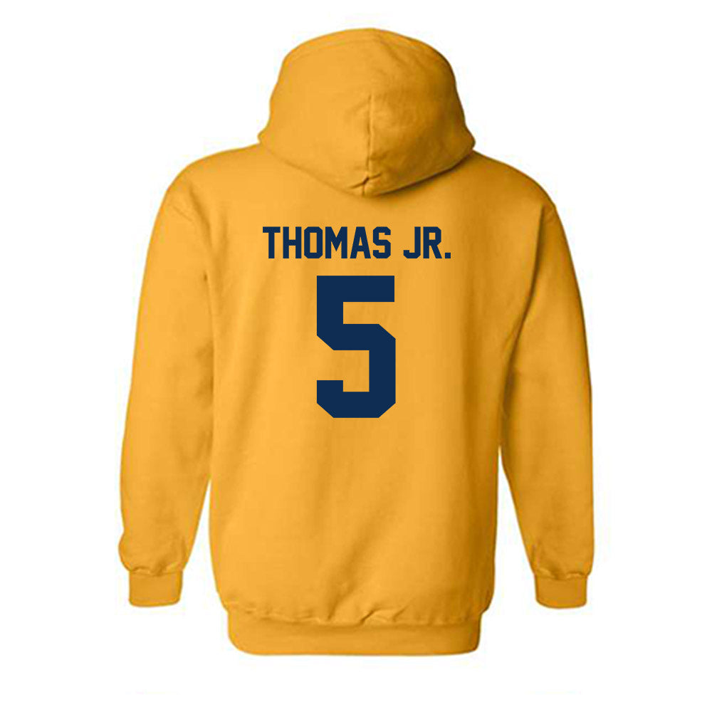 West Virginia - NCAA Men's Basketball : DJ Thomas Jr. - Sports Shersey Hooded Sweatshirt-3