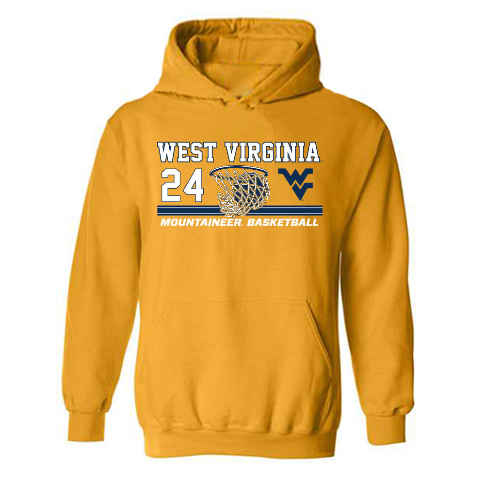 West Virginia - NCAA Women's Basketball : Ashala Moseberry - Sports Shersey Hooded Sweatshirt-0