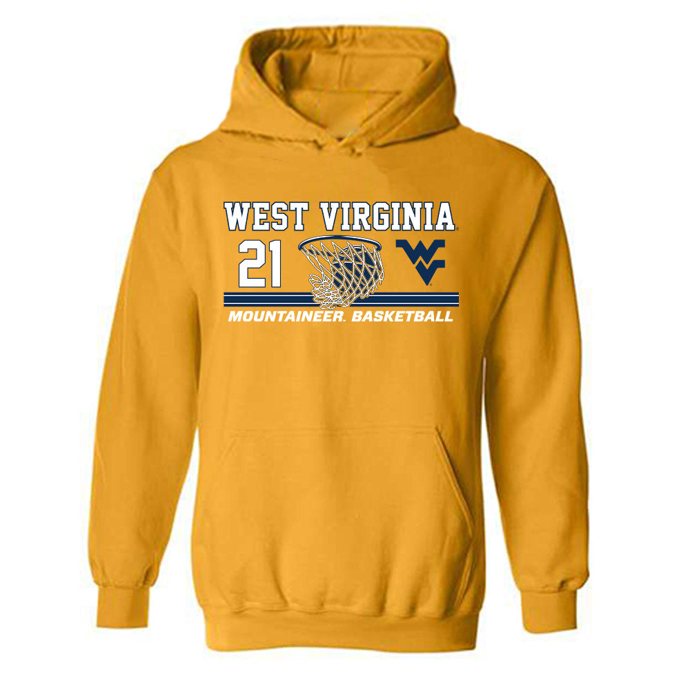 West Virginia - NCAA Women's Basketball : Riley Makalusky - Sports Shersey Hooded Sweatshirt-0