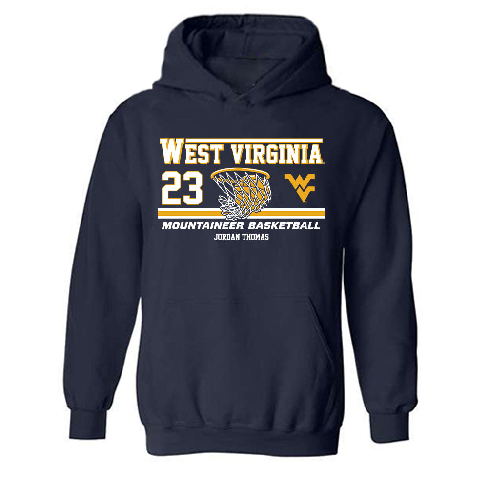 West Virginia - NCAA Women's Basketball : Jordan Thomas - Classic Fashion Shersey Hooded Sweatshirt-0