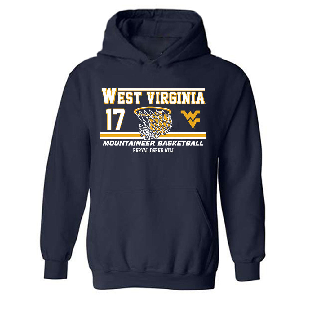 West Virginia - NCAA Women's Basketball : Feryal Defne Atli - Classic Fashion Shersey Hooded Sweatshirt-0