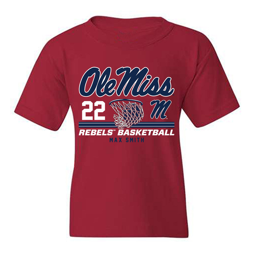 Ole Miss - NCAA Men's Basketball : Max Smith - Classic Fashion Shersey Youth T-Shirt-0