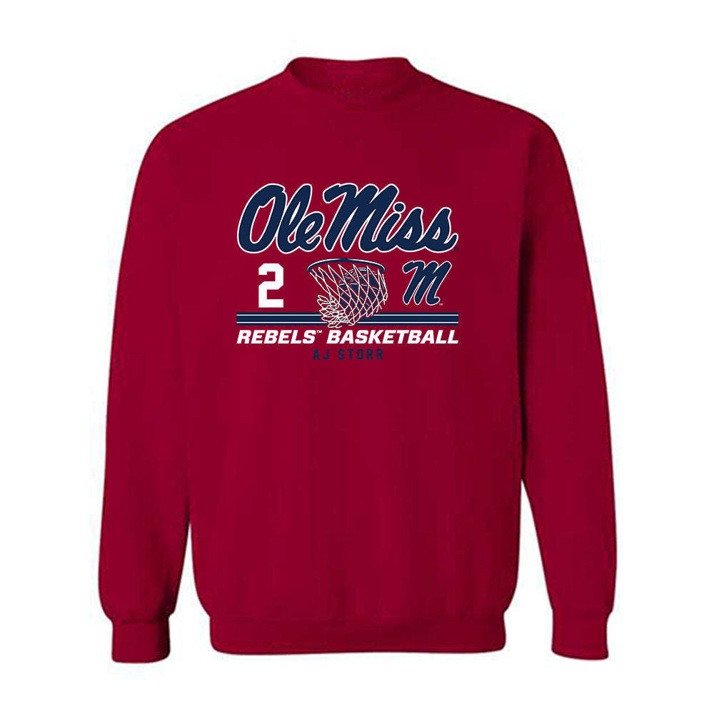Ole Miss - NCAA Men's Basketball : AJ Storr - Classic Fashion Shersey Crewneck Sweatshirt-0