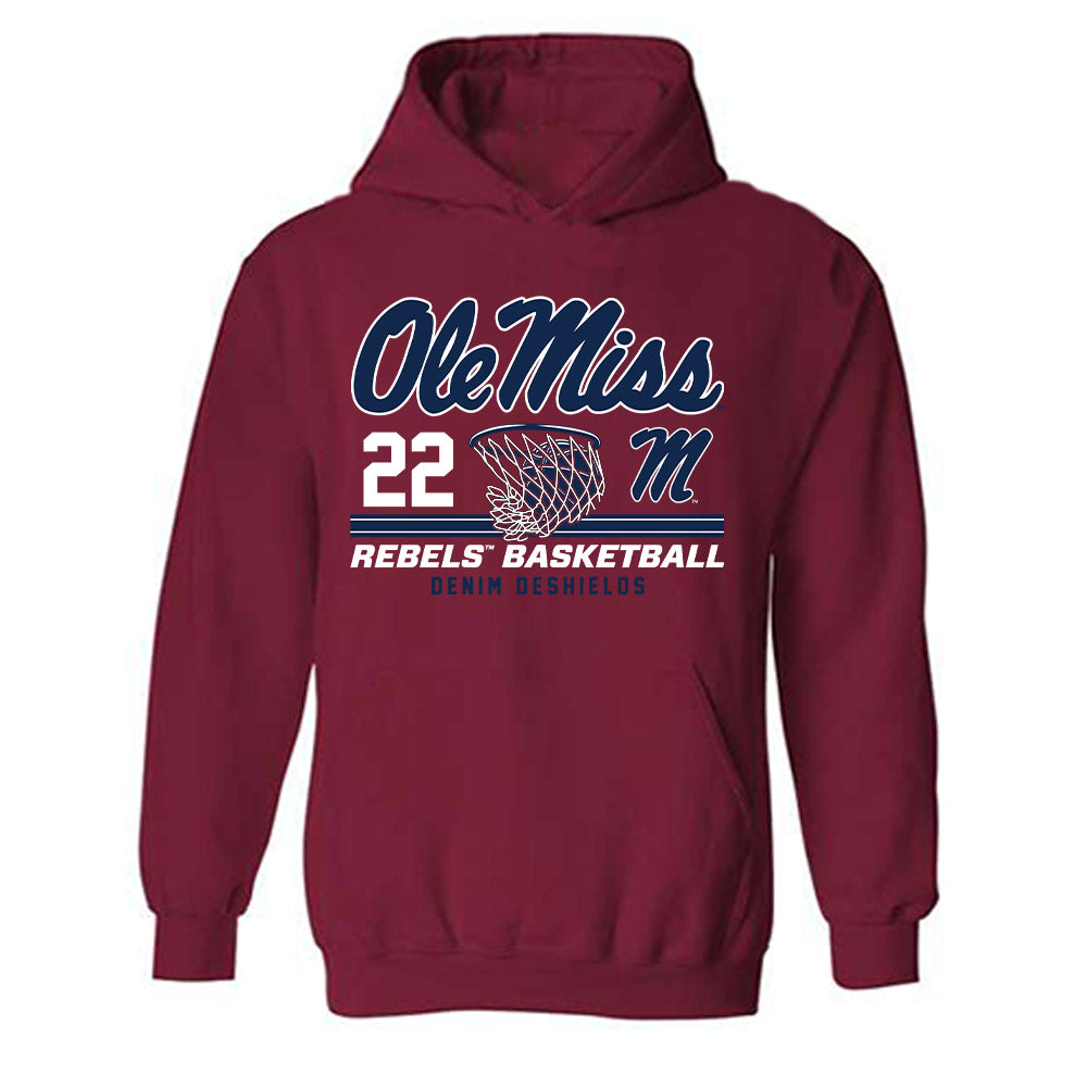 Ole Miss - NCAA Women's Basketball : Denim DeShields - Classic Fashion Shersey Hooded Sweatshirt-0